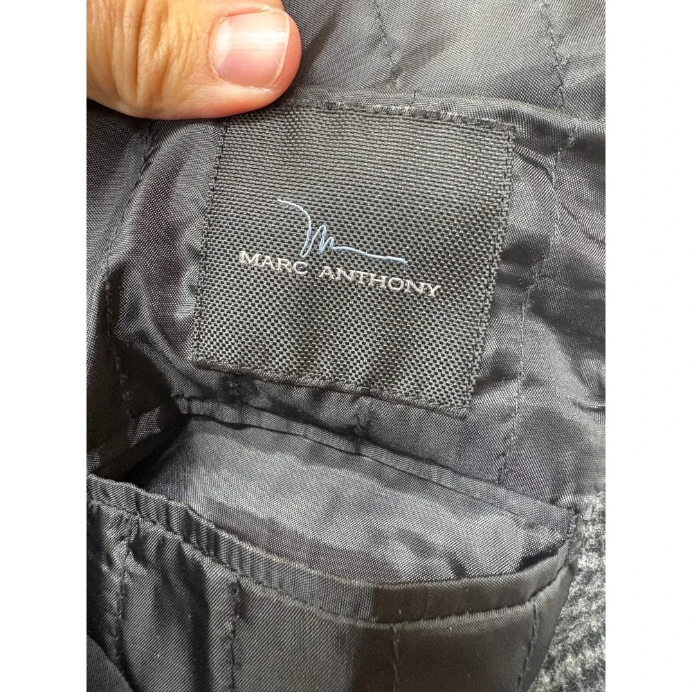 Marc Anthony Houndstooth Wool‎ Blend Blazer Sport Coat Elbow Patches 38R